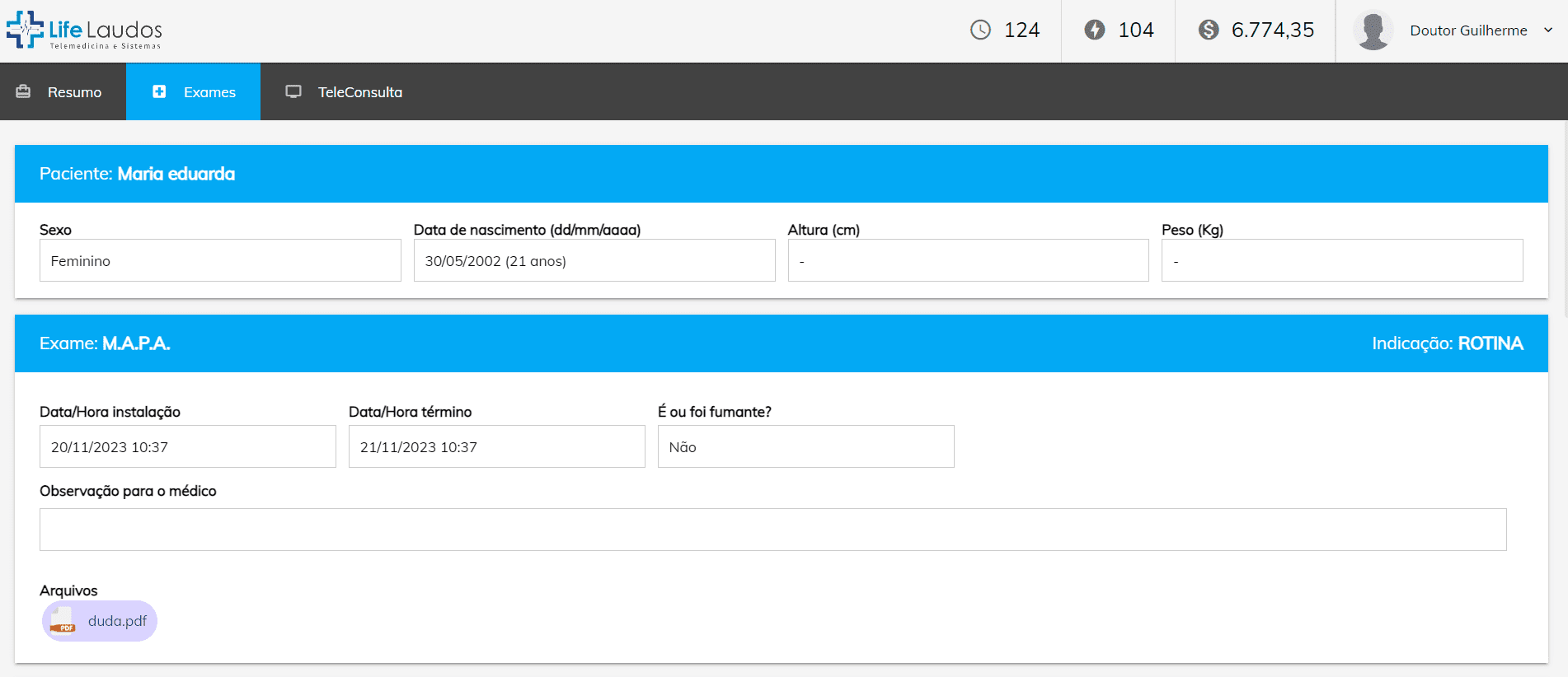 Home 11 3 - simulação de laudo